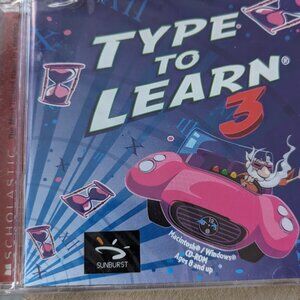 Type Type To Learn 3 PC Sunburst  Macintosh/Windows Cd-Rom Brand New